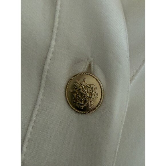 J.Crew Lady Shirt-jacket In Luster Crepe White gold Buttons Preppy Size XS - Picture 7 of 9